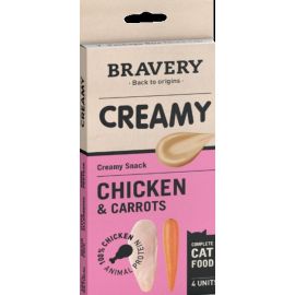 Bravery Creamy przysmak dla kota Chicken & Carrots 4 x 14 g (kurczak z marchewką)