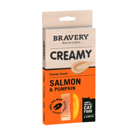 Bravery Creamy przysmak dla kota Salmon & Pumpkin 4 x 14 g (łosoś z dynią)