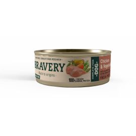 Karma BRAVERY Chicken & Vegetables Adult 24 x 80 g dla wszystkich ras (świeży pasztet z kurczaka)