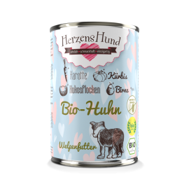 Karma dla szczeniąt HERZENS HUND Bio-Huhn Puppy 400 g (70% ekologicznego kurczaka i marchewki)