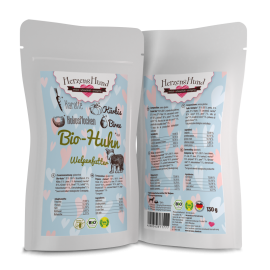 Karma dla szczeniąt HERZENS HUND Bio-Huhn Puppy 130 g (70% ekologicznego kurczaka i marchewki)