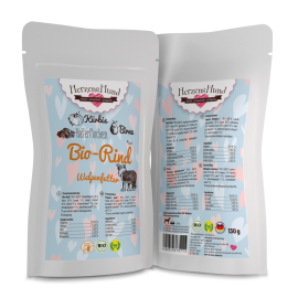 Karma dla szczeniąt HERZENS HUND Bio-Rind Puppy 130 g (70% ekologicznej wołowiny z dynią) - data ważności 1/2026r.