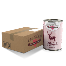 Karma HERZENS HUND Hirsch Pure Meat 12 x 400 g (100% mięsa z jelenia)